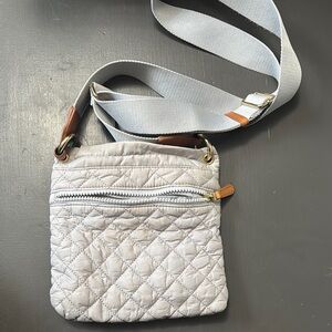 Mark & Graham Quilted Gray Crossbody Bag with Adjustable Strap